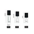 cosmetic packaging empty 20ml 30ml 40ml clear square glass lotion bottle for foundation cosmetic with pump